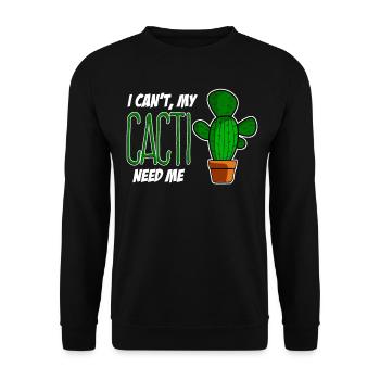 Kaktus Garten Gärtner Kakteen - Unisex Pullover - Schwarz - Vorne - Alina (178cm) & Michal (187cm)