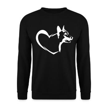 Belgian Molinois Herz Schäferhund - Unisex Pullover - Schwarz - Vorne - Alina (178cm) & Michal (187cm)