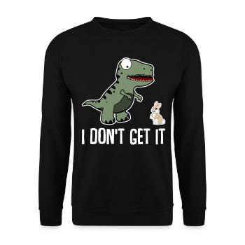T. rex et lapin Tyrannosaurus rex - Sweat-shirt Unisexe - noir - Devant - Alina (178cm) & Michal (187cm)