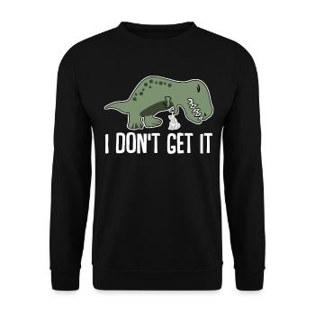 T-Rex kurze Arme Tyrannosaurus Rex - Unisex Pullover - Schwarz - Vorne - Alina (178cm) & Michal (187cm)