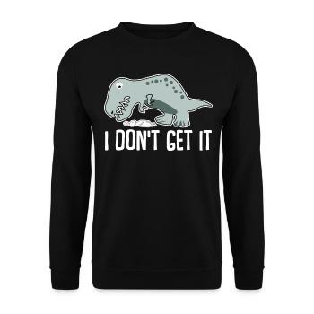 T-Rex kurze Arme Tyrannosaurus Rex Hase - Unisex Pullover - Schwarz - Vorne - Alina (178cm) & Michal (187cm)