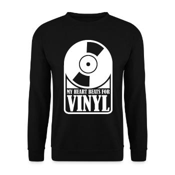 Vinyl Schallplatte Schallplatten - Unisex Pullover - Schwarz - Vorne - Alina (178cm) & Michal (187cm)