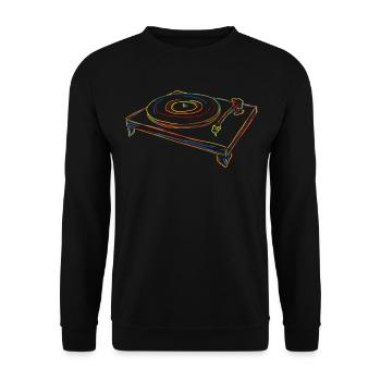Disque vinyle platine vinyle - Sweat-shirt Unisexe - noir - Devant - Alina (178cm) & Michal (187cm)