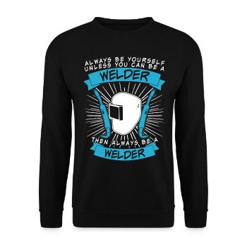 Welding Locksmith Welder - Unisex Sweatshirt - black - Front - Alina (178cm) & Michal (187cm)
