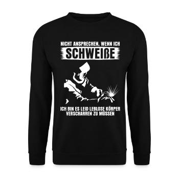 Schweißen Schweißer - Unisex Pullover - Schwarz - Vorne - Alina (178cm) & Michal (187cm)