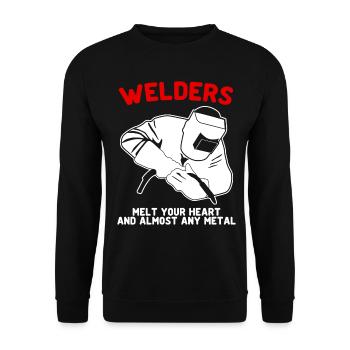 Welder Mechanic Locksmith Welding - Unisex Sweatshirt - black - Front - Alina (178cm) & Michal (187cm)