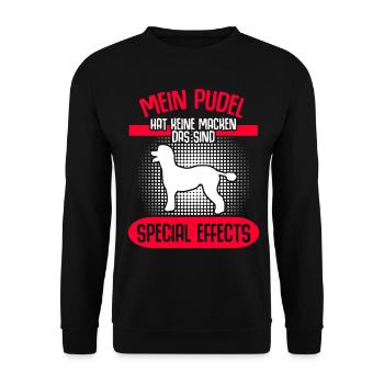 Pudel Hund - Unisex Pullover - Schwarz - Vorne - Alina (178cm) & Michal (187cm)