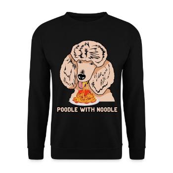 Poodle with Noodle Poodle Pasta Noodles - Unisex Sweatshirt - black - Front - Alina (178cm) & Michal (187cm)