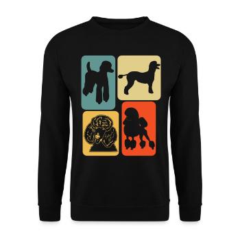 Pudel Retro Hunde - Unisex Pullover - Schwarz - Vorne - Alina (178cm) & Michal (187cm)