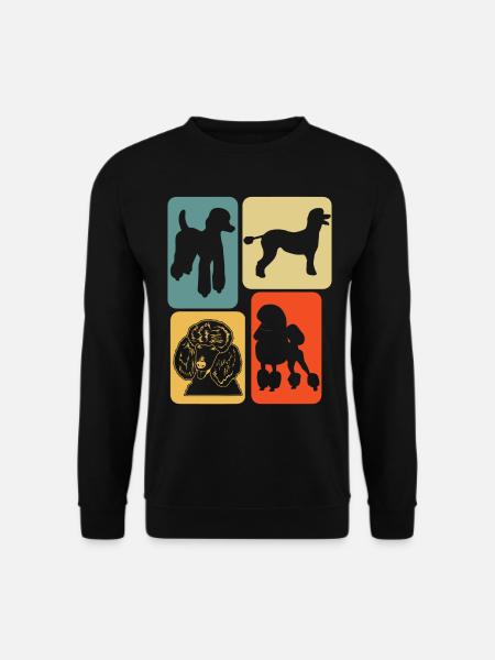 Pudel Retro Hunde - Unisex Pullover - Schwarz