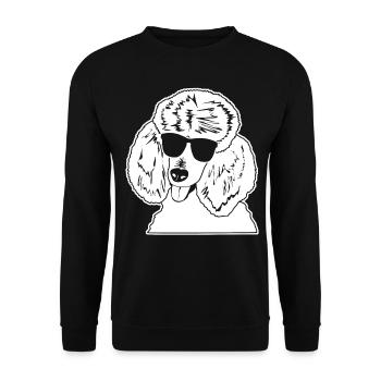 Poodle with sunglasses - Unisex Sweatshirt - black - Front - Alina (178cm) & Michal (187cm)