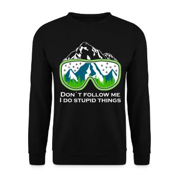 Ski Snowboard Ski Goggles Mountains - Unisex Sweatshirt - black - Front - Alina (178cm) & Michal (187cm)