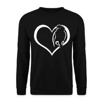 Budgerigar Heart Budgerigars - Unisex Sweatshirt - black - Front - Alina (178cm) & Michal (187cm)