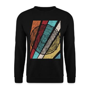 Holz Holzfäller Baumscheibe Tischler - Unisex Pullover - Schwarz - Vorne - Alina (178cm) & Michal (187cm)