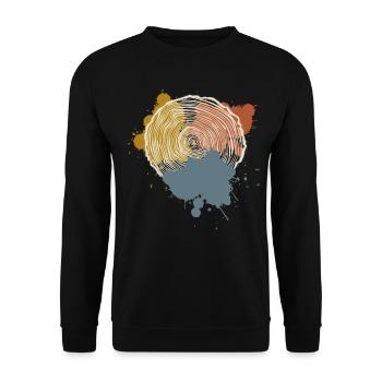 Holz Baumscheibe Tischler Holzfäller - Unisex Pullover - Schwarz - Vorne - Alina (178cm) & Michal (187cm)