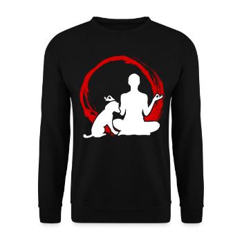 Chiens de méditation de chien de yoga - Sweat-shirt Unisexe - noir - Devant - Alina (178cm) & Michal (187cm)