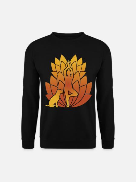 Yoga Dog Lotus Flower - Unisex Sweatshirt - black