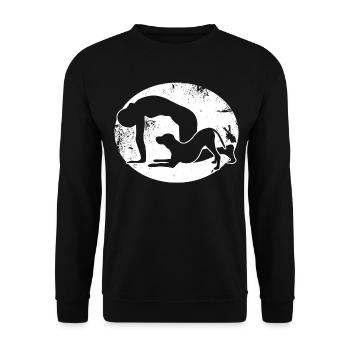 Yoga avec chiens de méditation - Sweat-shirt Unisexe - noir - Devant - Alina (178cm) & Michal (187cm)