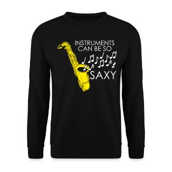 Saxophone Music Saxy Jazz Saxophonist - Unisex Sweatshirt - black - Front - Alina (178cm) & Michal (187cm)