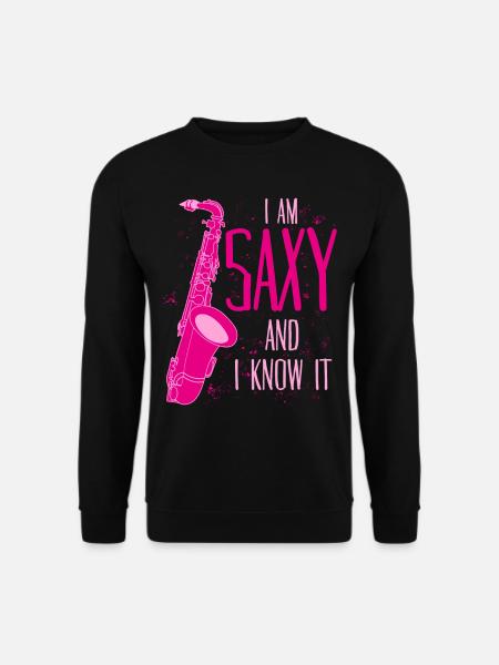 Saxophon Witz Saxy Jazz Saxophone - Unisex Pullover - Schwarz