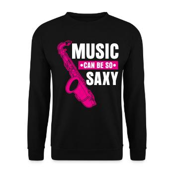 Saxophone Saxy Music Jazz Saxophones - Sweat-shirt Unisexe - noir - Devant - Alina (178cm) & Michal (187cm)