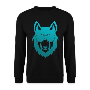 Loup avec des lunettes de soleil - Sweat-shirt Unisexe - noir - Devant - Alina (178cm) & Michal (187cm)