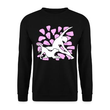 Yoga Dog Méditation Chiens Yoga Exercice - Sweat-shirt Unisexe - noir - Devant - Alina (178cm) & Michal (187cm)