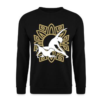 Dog Yoga Dog Meditation Yoga Exercise - Unisex Sweatshirt - black - Front - Alina (178cm) & Michal (187cm)