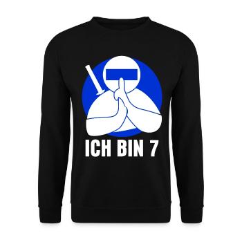 Ninja Sieben Jahre zum 7. Geburtstag - Unisex Pullover - Schwarz - Vorne - Alina (178cm) & Michal (187cm)
