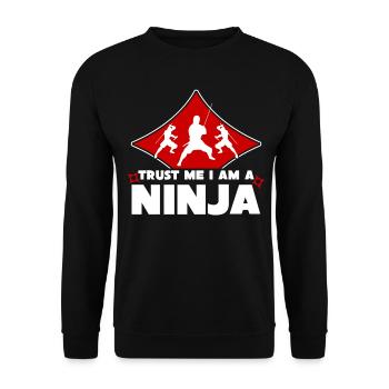 Ninja joke with ninjas - Unisex Sweatshirt - black - Front - Alina (178cm) & Michal (187cm)