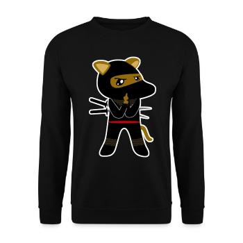 Ninja Chien Chiens Ninjas - Sweat-shirt Unisexe - noir - Devant - Alina (178cm) & Michal (187cm)