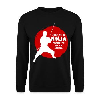 École des écoliers ninjas Ninjas - Sweat-shirt Unisexe - noir - Devant - Alina (178cm) & Michal (187cm)