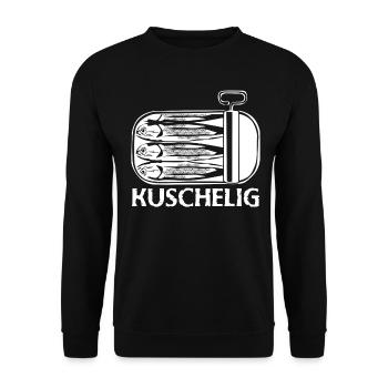Sardine Hering Sardinen Heringe Fisch - Unisex Pullover - Schwarz - Vorne - Alina (178cm) & Michal (187cm)