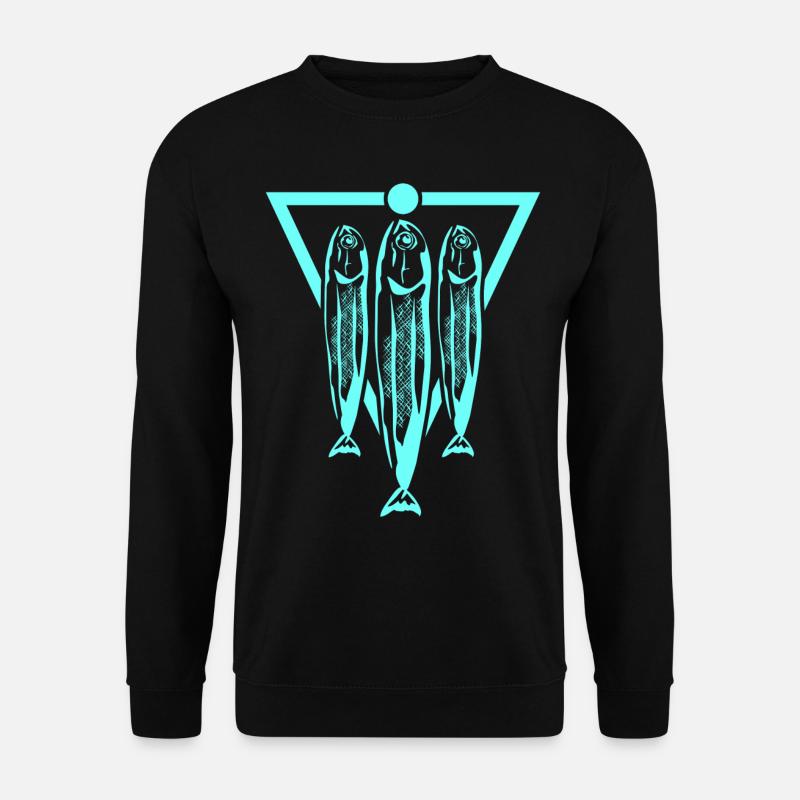 Sardine Hering Angeln Sardinen Heringe - Unisex Pullover - Schwarz