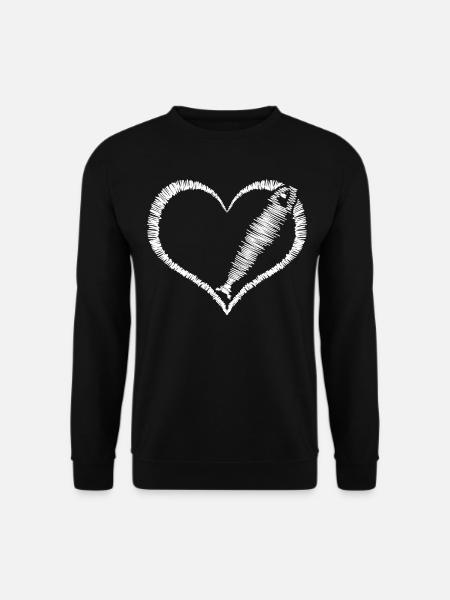Sardine Hering Sardinen Herz Heringe - Unisex Pullover - Schwarz