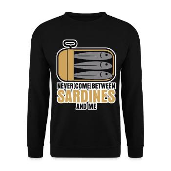 Sardine Fishing Angler Sardines - Unisex Sweatshirt - black - Front - Alina (178cm) & Michal (187cm)