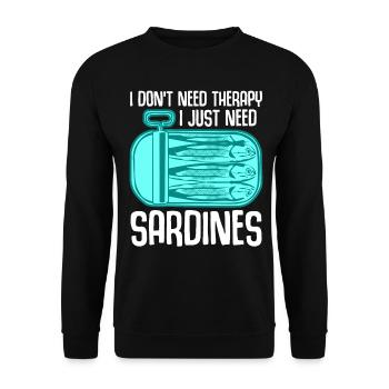 Sardines in tin sardine tin sardines - Unisex Sweatshirt - black - Front - Alina (178cm) & Michal (187cm)