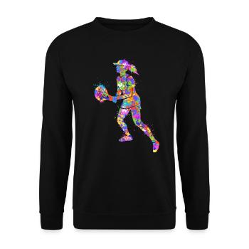 Padel tennis player colorful Padel tennis padel - Unisex Sweatshirt - black - Front - Alina (178cm) & Michal (187cm)