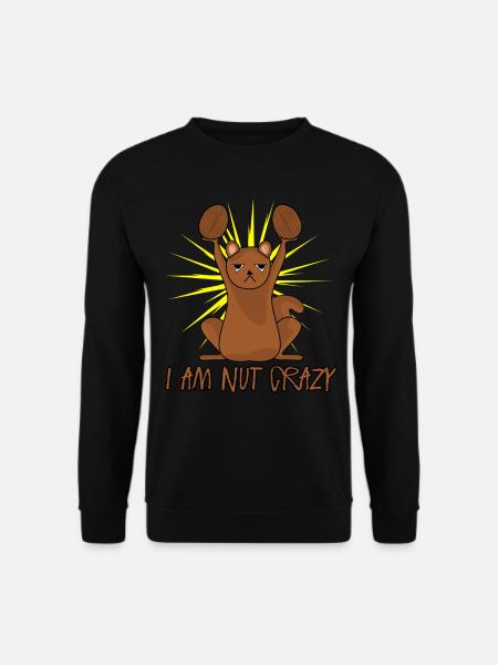 Eichhörnchen Nüsse Crazy Squirrel - Unisex Pullover - Schwarz