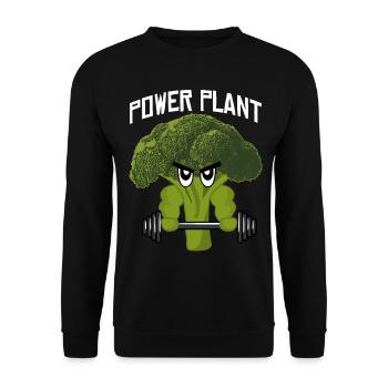 Veganes Bodybuilding Brokkoli - Unisex Pullover - Schwarz - Vorne - Alina (178cm) & Michal (187cm)