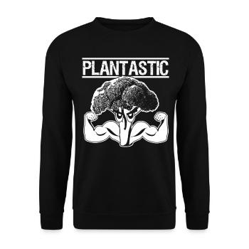 Vegan Broccoli Vegan Bodybuilding - Unisex Sweatshirt - black - Front - Alina (178cm) & Michal (187cm)