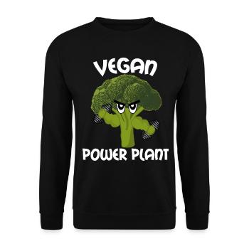 Vegan Brokkoli Bodybuilding Veganer - Unisex Pullover - Schwarz - Vorne - Alina (178cm) & Michal (187cm)
