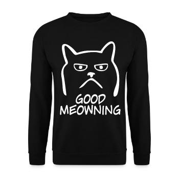 Hauskatze Katzen Guten Morgen Katze - Unisex Pullover - Schwarz - Vorne - Alina (178cm) & Michal (187cm)