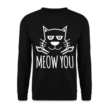 Fiese Katze - Unisex Pullover - Schwarz - Vorne - Alina (178cm) & Michal (187cm)