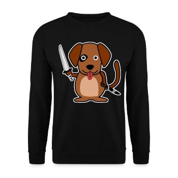 Katana Chien Samouraï Épée Ninja Épée - Sweat-shirt Unisexe - noir - Devant - Alina (178cm) & Michal (187cm)
