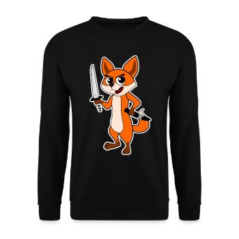 Katana Fox Ninja Sword Épée Samouraï - Sweat-shirt Unisexe - noir - Devant - Alina (178cm) & Michal (187cm)