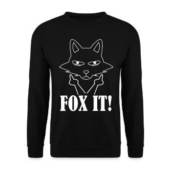 Fuchs Spruch für Füchse - Unisex Pullover - Schwarz - Vorne - Alina (178cm) & Michal (187cm)