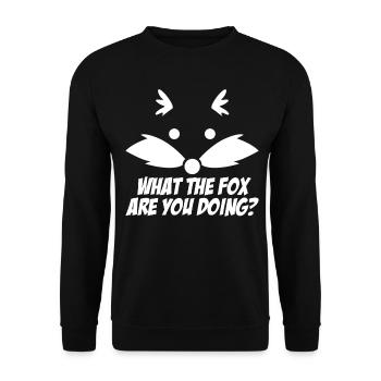 What the Fox? - Unisex Pullover - Schwarz - Vorne - Alina (178cm) & Michal (187cm)