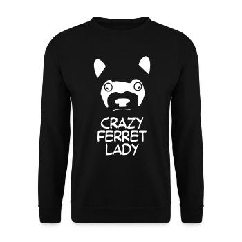 Crazy Ferret - Unisex Pullover - Schwarz - Vorne - Alina (178cm) & Michal (187cm)