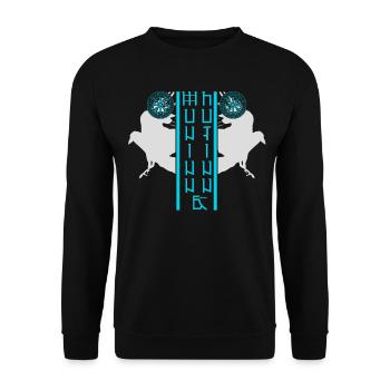 Vegvisir Raben Valhalla Wikinger - Unisex Pullover - Schwarz - Vorne - Alina (178cm) & Michal (187cm)